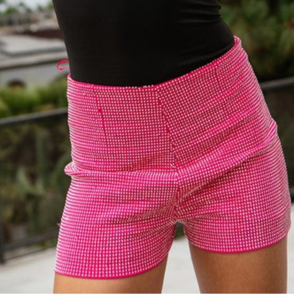 Pink Rhinestone Women's Shorts